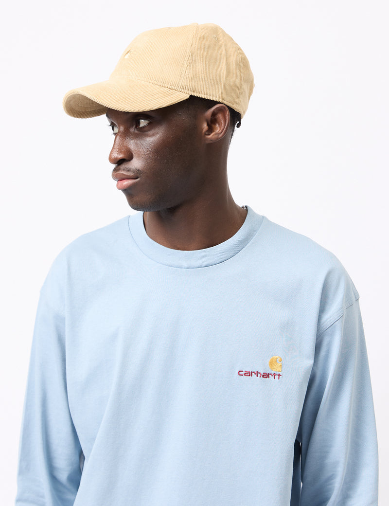 Carhartt-WIP Long Sleeve American Script T-Shirt (Loose) - Frosted Blue