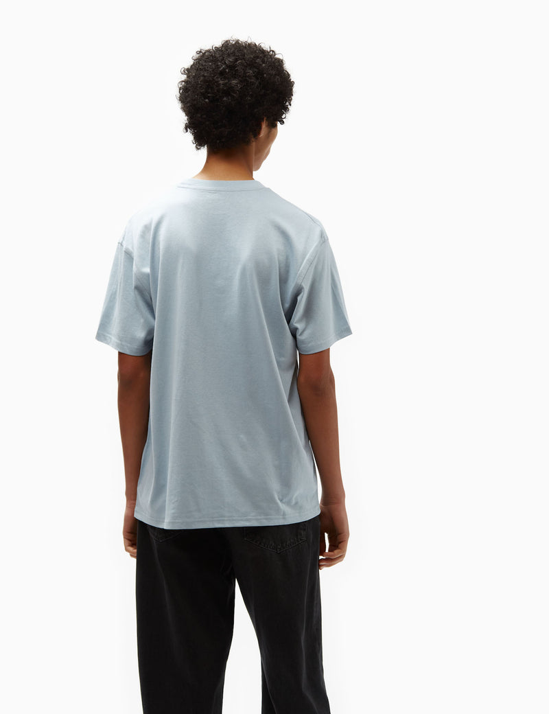 Carhartt-WIP American Script T-Shirt (Loose) - Frosted Blue