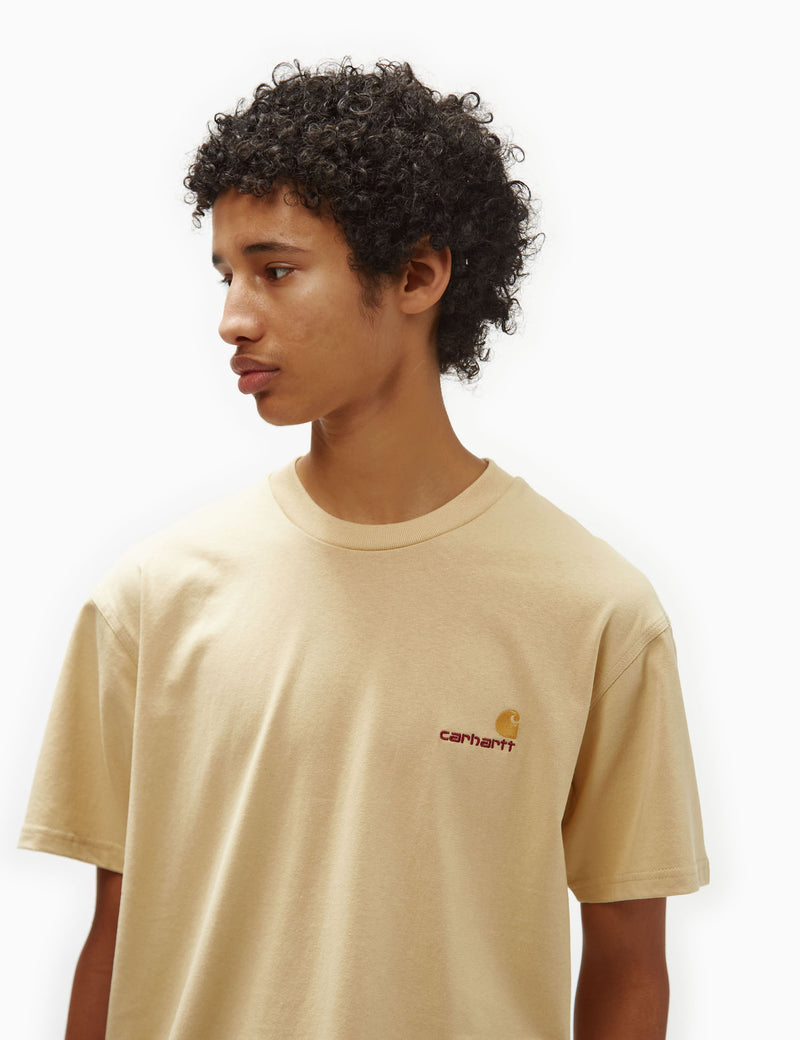 Carhartt-WIP American Script T-Shirt (Loose) - Rattan Beige