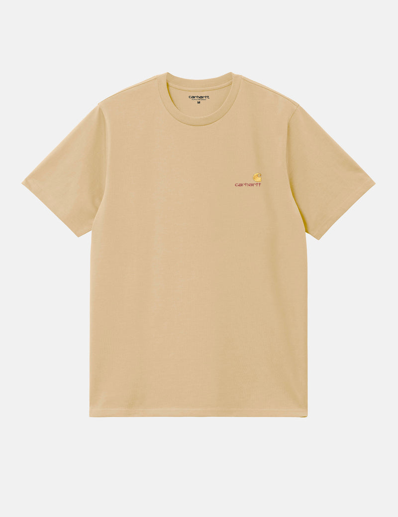 Carhartt-WIP American Script T-Shirt (Loose) - Rattan Beige