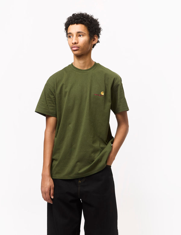 Carhartt WIP American Script T-Shirt (Loose) - Tarragon Green