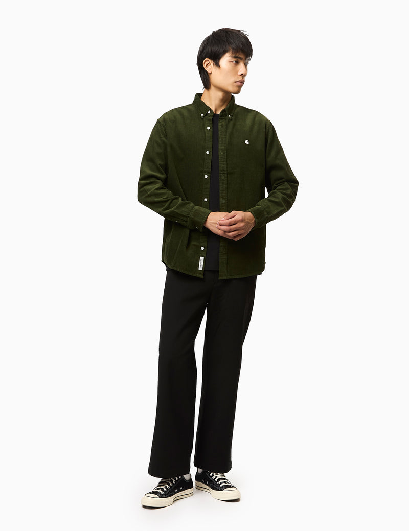 Carhartt WIP Madison Cord Shirt - Tarragon Green