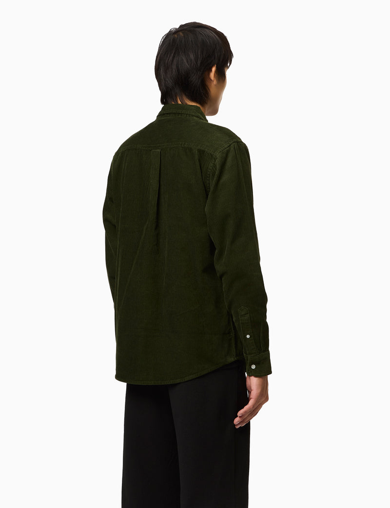 Carhartt WIP Madison Cord Shirt - Tarragon Green