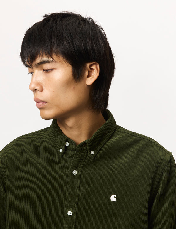 Carhartt WIP Madison Cord Shirt - Tarragon Green