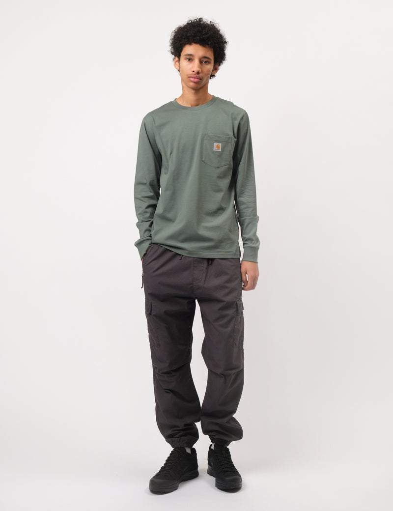 Carhartt WIP Pocket Long Sleeve T-Shirt (Regular) - Duck Green