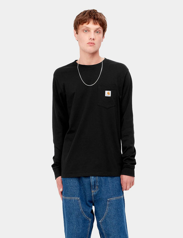 Carhartt-WIP Pocket Long Sleeve T-Shirt - Black