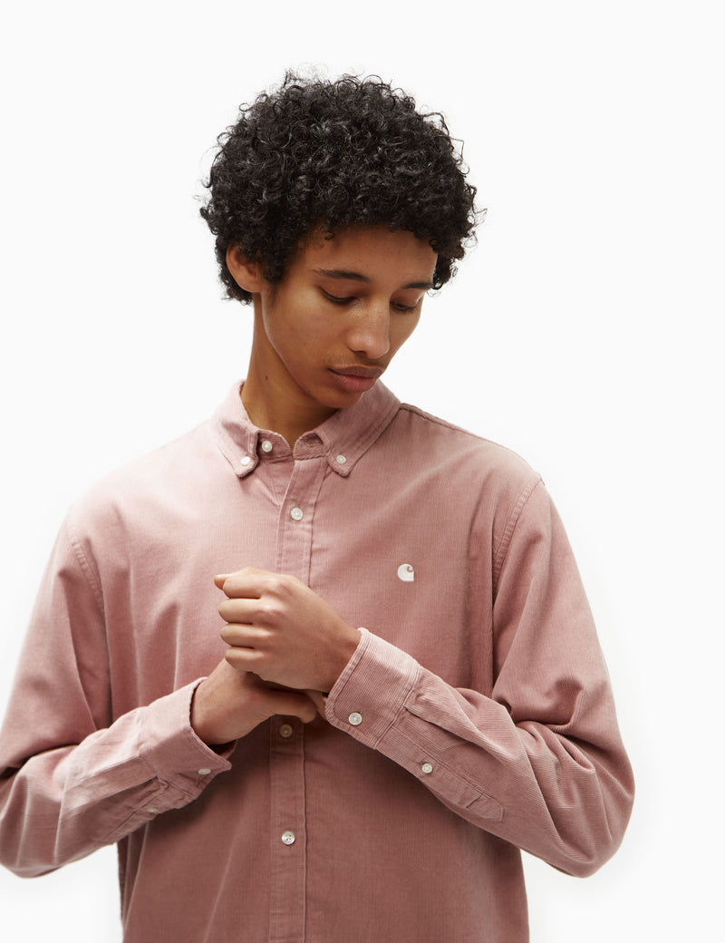 Carhartt-WIP Madison Fine Cord Shirt (Regular) - Glassy Pink