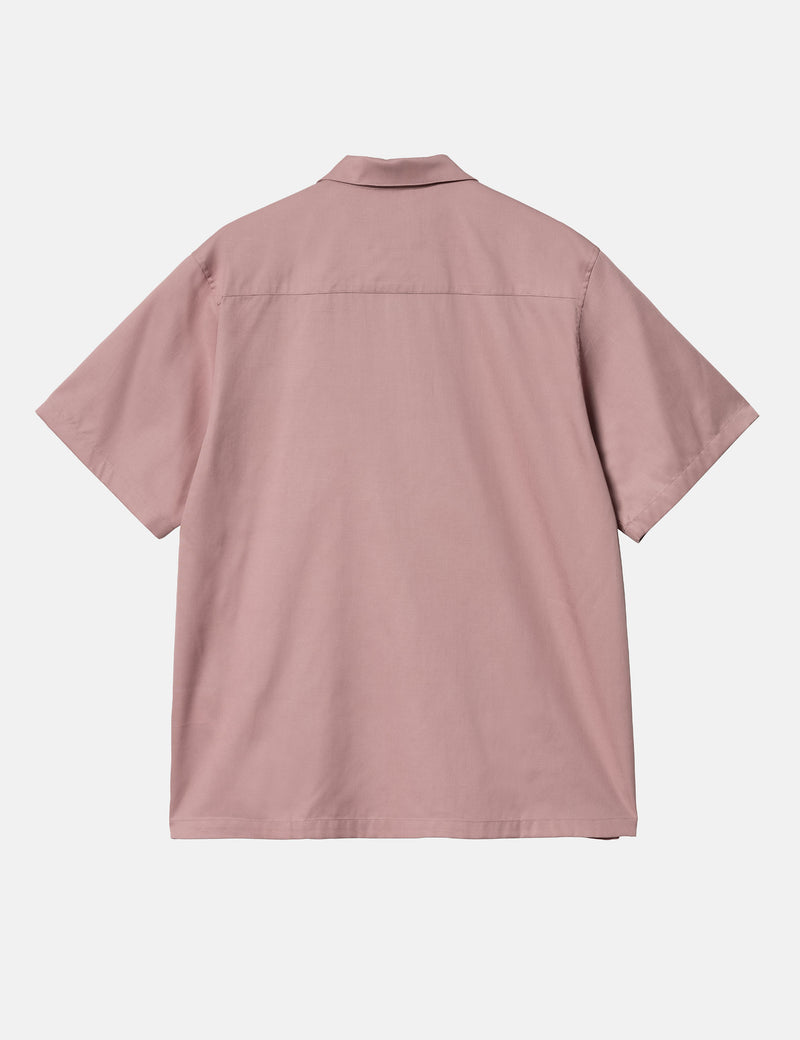 Carhartt-WIP Short Sleeve Delray Shirt - Glassy Pink/Black