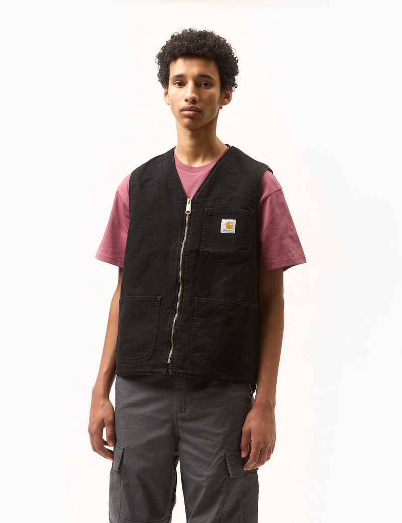 Carhartt-WIP Arbor Vest - Black Aged Canvas