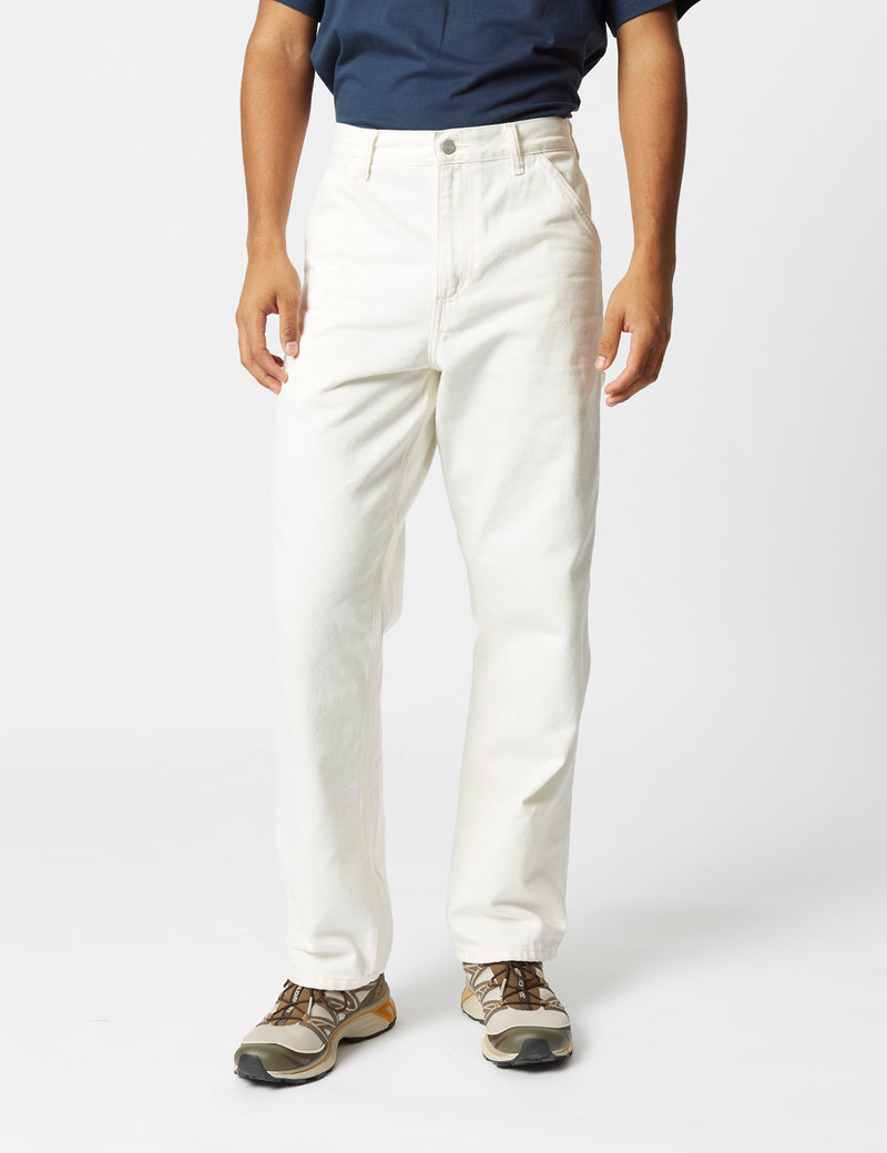 Carhartt-WIP Single Knee Pant (Denim) - White