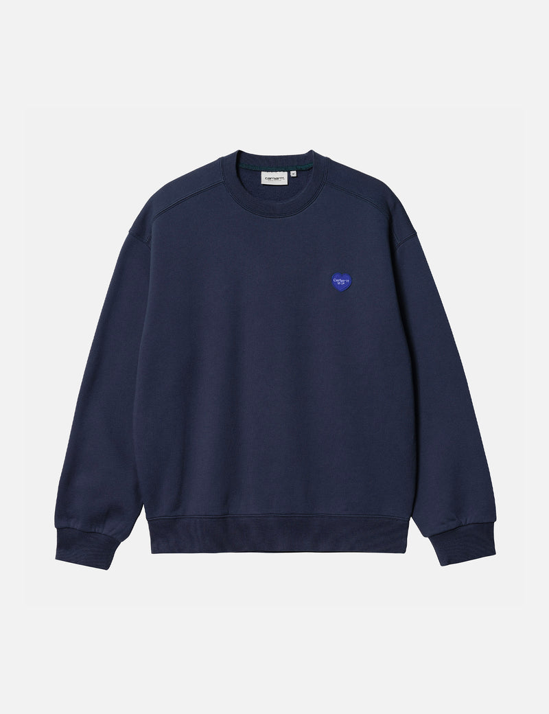 Carhartt-WIP Heart Patch Sweatshirt - Blue