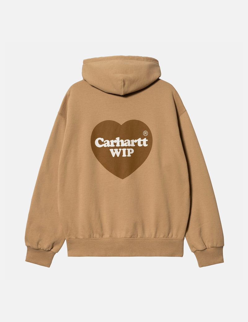 Carhartt-WIP Heart Patch Hooded Sweatshirt - Dusty Hamilton Brown