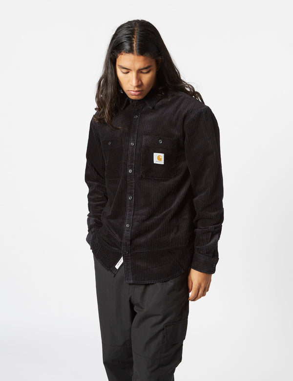 Carhartt-WIP Rhodes Long Sleeve Shirt (Loose, Corduroy) - Black