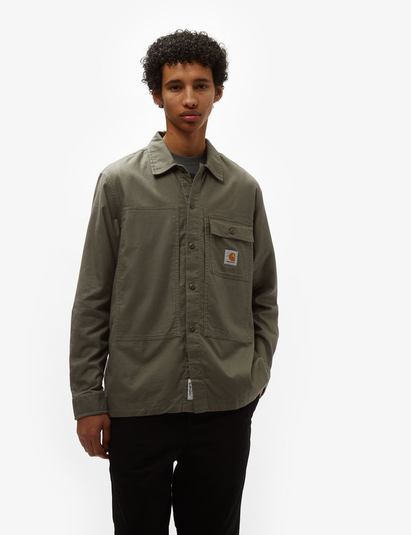 Carhartt WIP Charter Long Sleeve Shirt (Loose) - Smoke Green