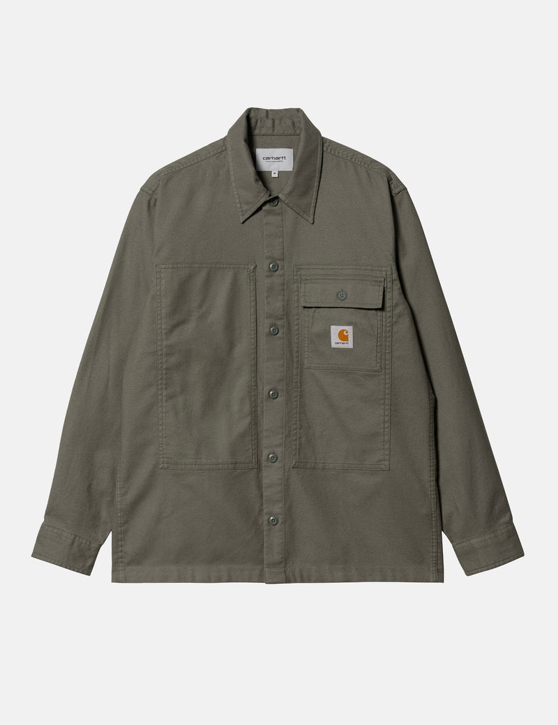 Carhartt WIP Charter Long Sleeve Shirt (Loose) - Smoke Green