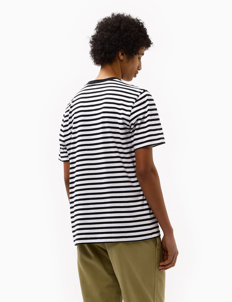 Carhartt-WIP Seidler Stripe Pocket T-Shirt - Black/White