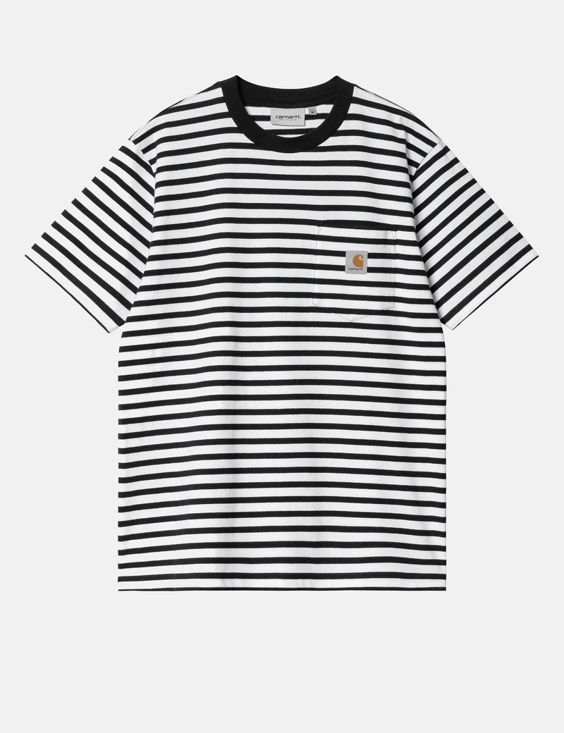 Carhartt-WIP Seidler Stripe Pocket T-Shirt - Black/White