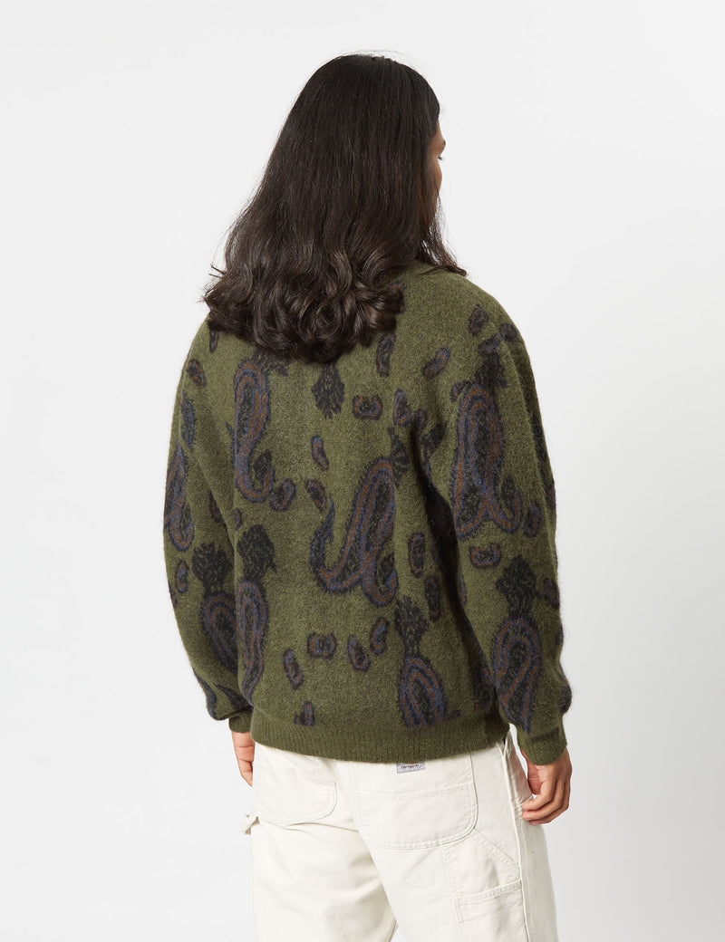 Carhartt-WIP Medford Cardigan (Paisley Jacquard) - Plant Green