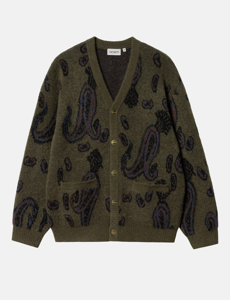 Carhartt-WIP Medford Cardigan (Paisley Jacquard) - Plant Green