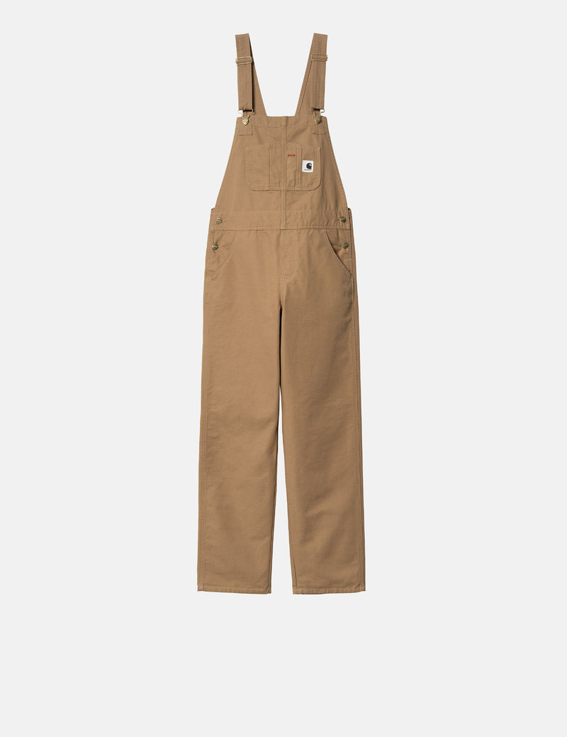 Carhartt WIP Women's Bib Overall Straight - Peanut Brown Rinsed