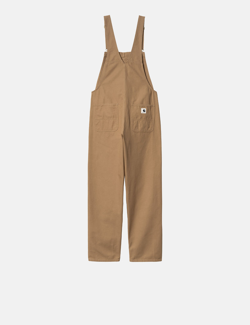 Carhartt WIP Women's Bib Overall Straight - Peanut Brown Rinsed