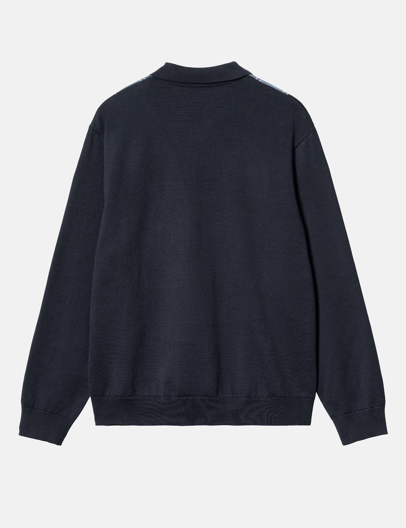 Carhartt-WIP Long Sleeve Kendricks Polo - Dark Navy