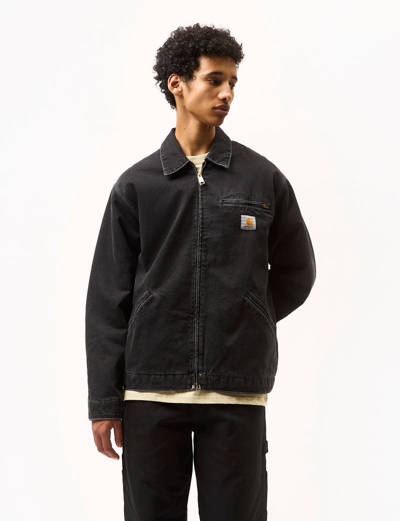 Carhartt-WIP OG Detroit Jacket (Norco Denim) - Black Stone washed