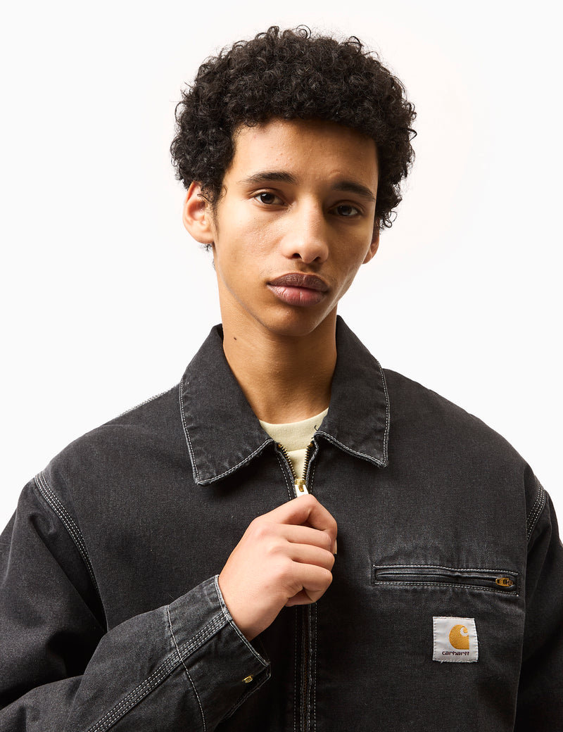 Carhartt-WIP OG Detroit Jacket (Norco Denim) - Black Stone washed