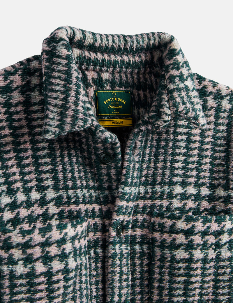 Portuguese Flannel Gales Overshirt - Green/Rose