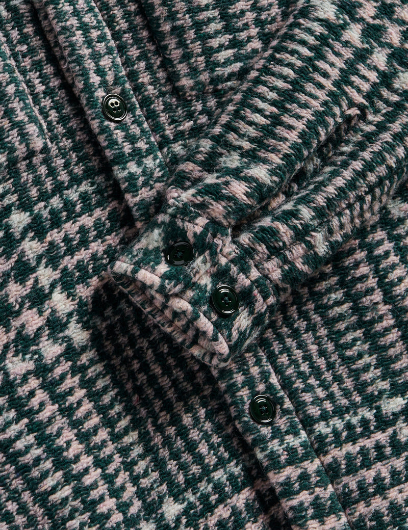 Portuguese Flannel Gales Overshirt - Green/Rose