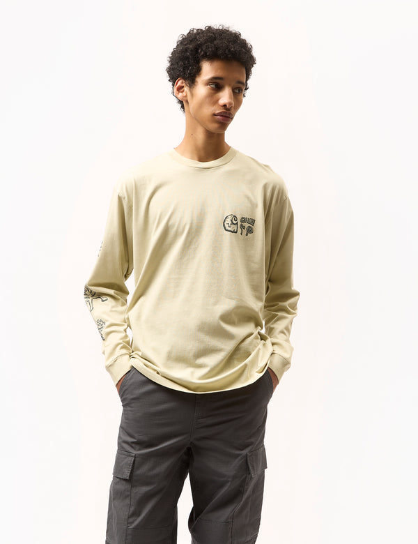 Carhartt-WIP L/S Mimetolith T-Shirt (Loose) - Beryl Biege/Flint