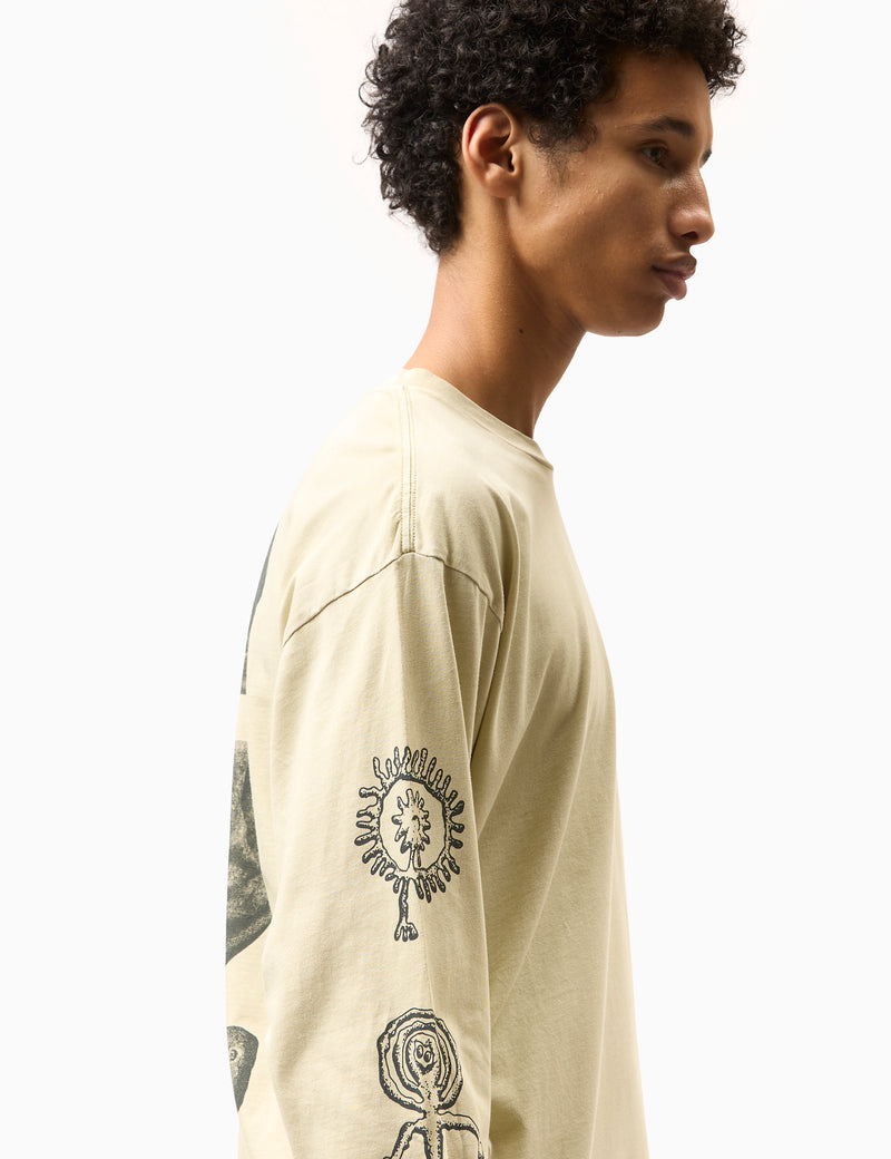 Carhartt-WIP L/S Mimetolith T-Shirt (Loose) - Beryl Biege/Flint