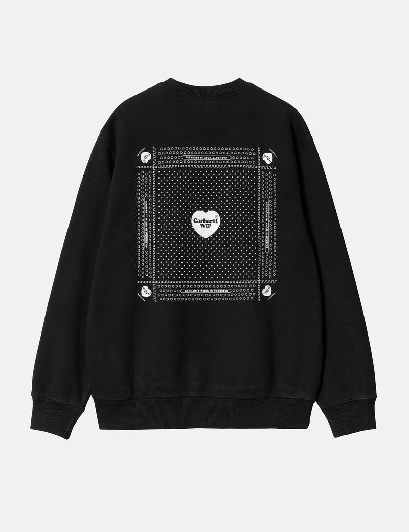 Carhartt WIP Heart Bandana Sweatshirt Loose Black Urban Excess. URBAN EXCESS