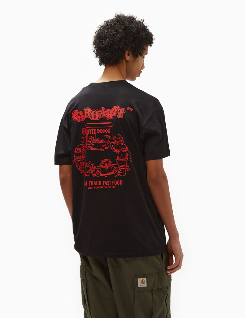 Carhartt-WIP Fast Food T-Shirt (Loose) - Black/Red