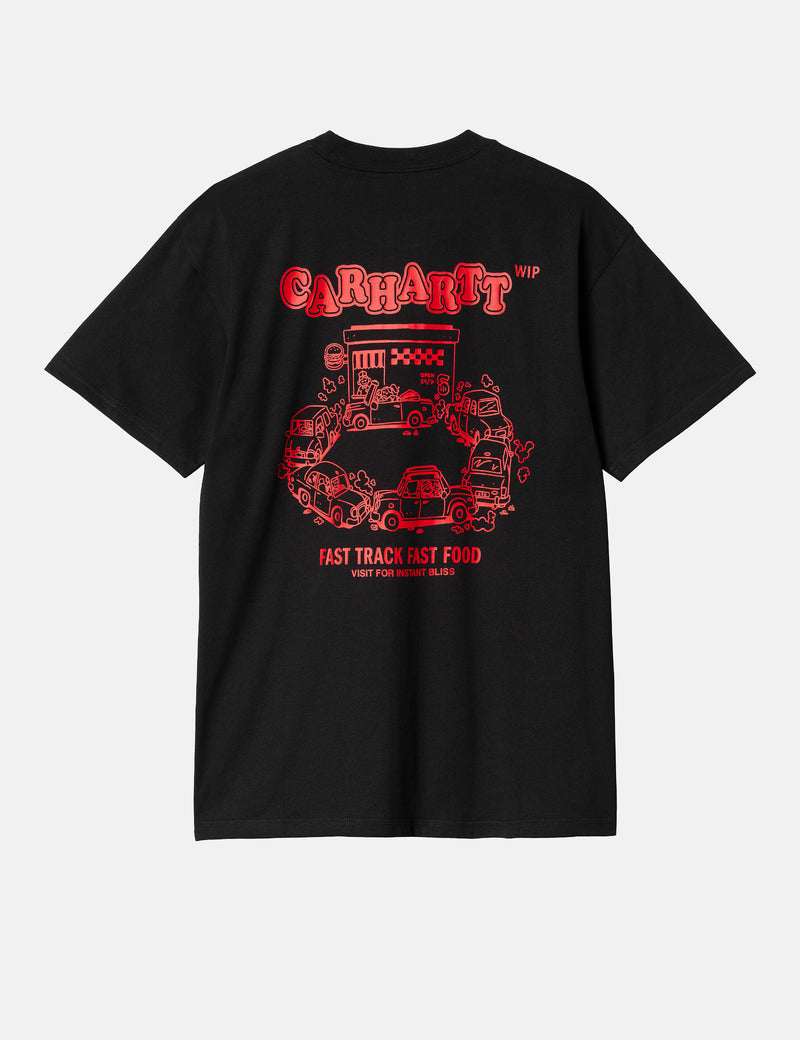 Carhartt-WIP Fast Food T-Shirt (Loose) - Black/Red