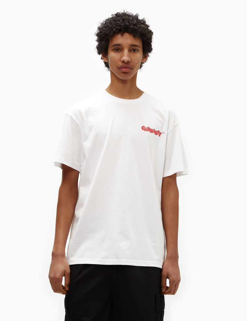 Carhartt-WIP Fast Food T-Shirt (Loose) - White/Red