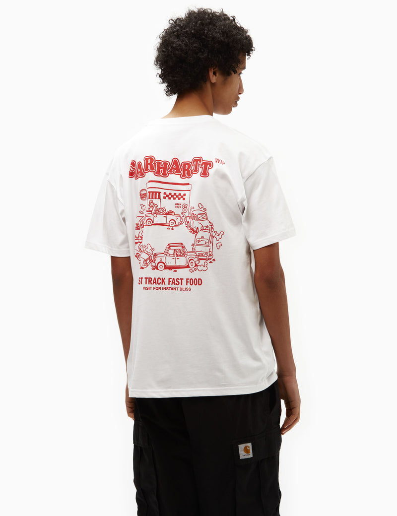 Carhartt-WIP Fast Food T-Shirt (Loose) - White/Red