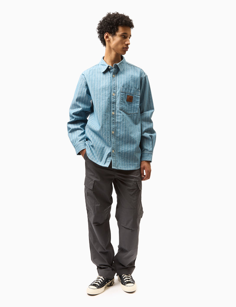 Carhartt WIP Menard Over Shirt - Blue Rinsed