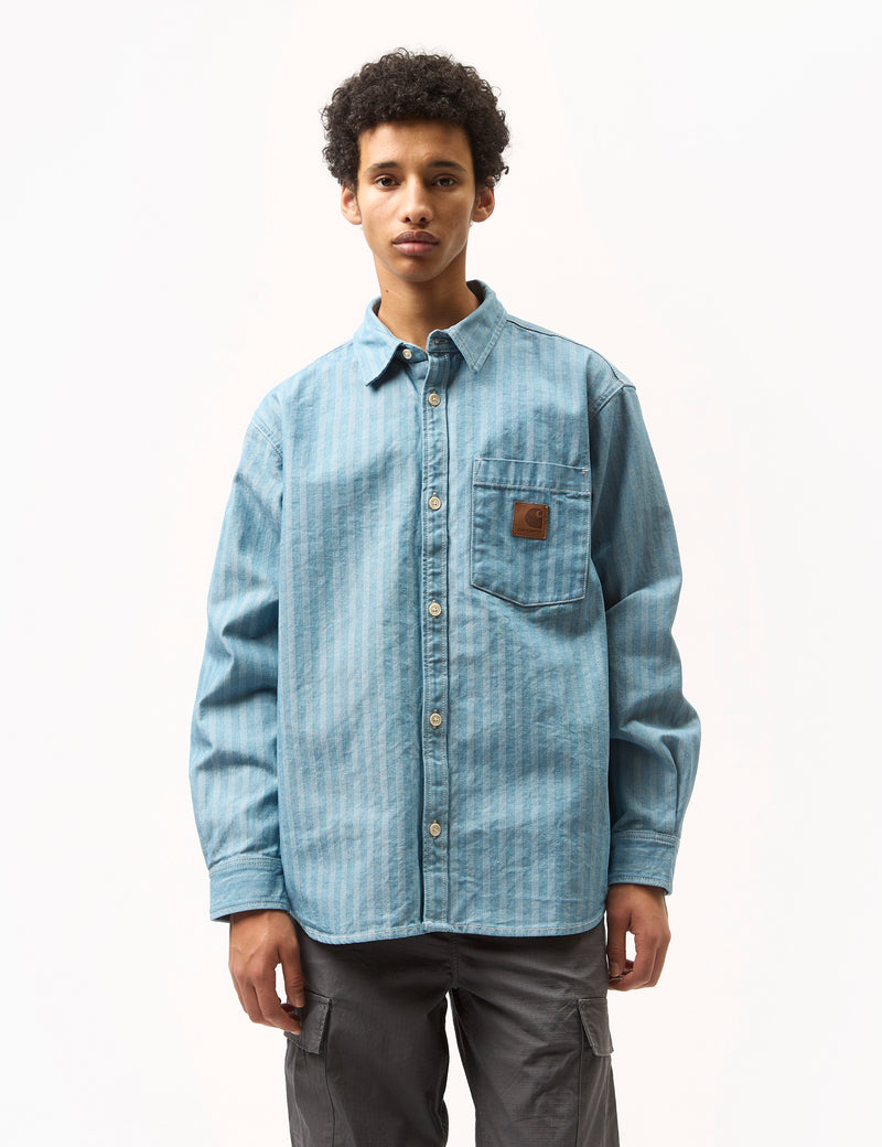 Carhartt WIP Menard Over Shirt - Blue Rinsed