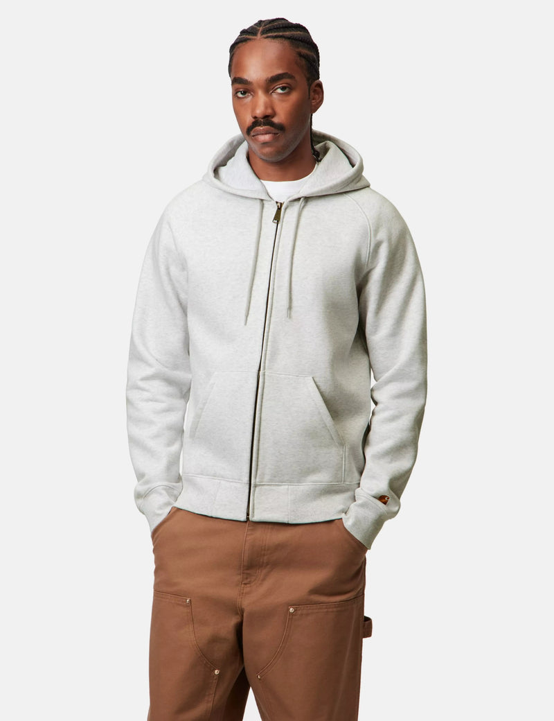 Carhartt WIP Hooded Chase Jacket - Grey Heather/Gold
