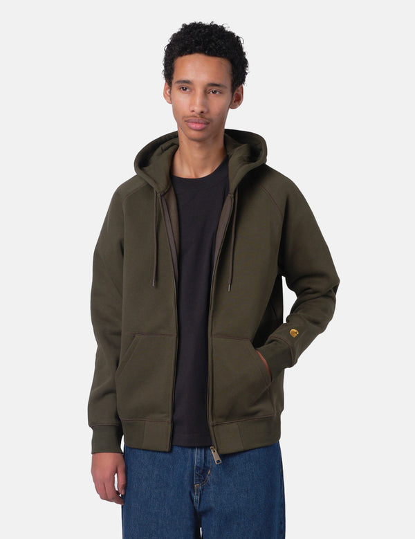 Carhartt WIP Hooded Chase Jacket - Olive Green/Gold