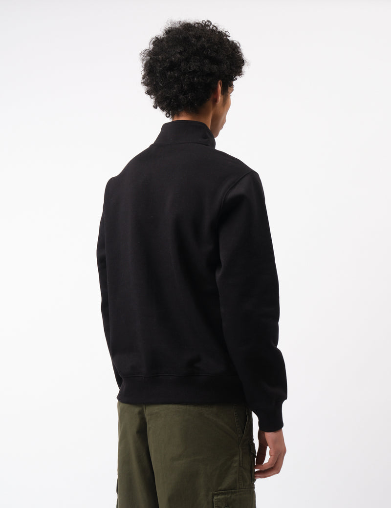 Carhartt WIP Chase Neck Zip Sweatshirt (Regular) - Black