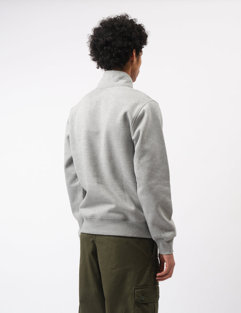 Carhartt WIP Chase Neck Zip Sweatshirt (Regular) - Grey Heather