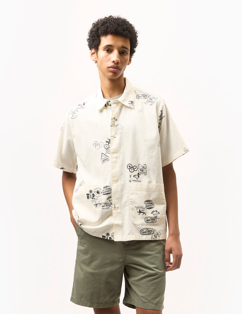 Carhartt WIP Stamp Print Shirt Sleeve Shirt - Wax