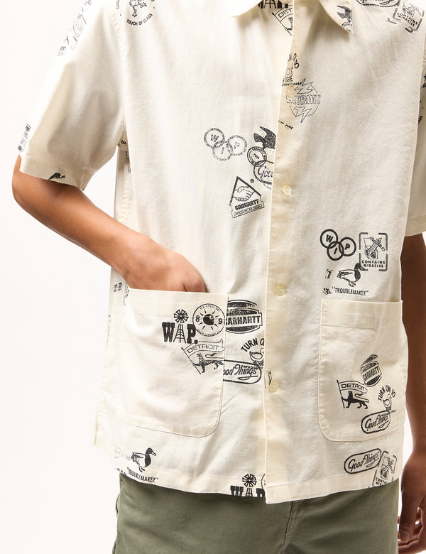 Carhartt WIP Stamp Print Shirt Sleeve Shirt - Wax