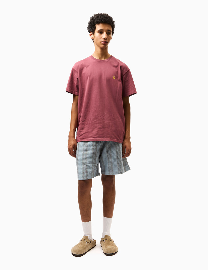 Carhartt WIP Dodson Stripe Shorts - Misty Sky Blue