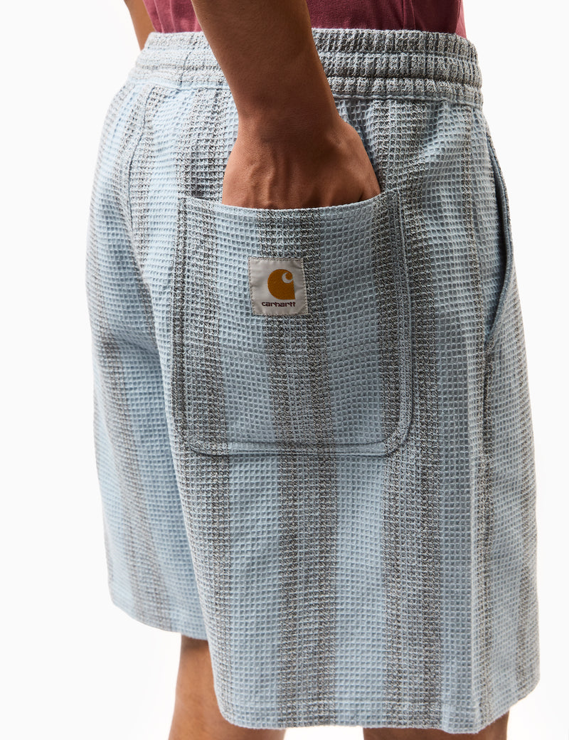 Carhartt WIP Dodson Stripe Shorts - Misty Sky Blue