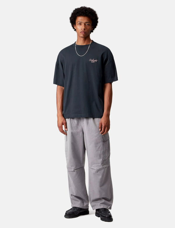 Carhartt WIP Signature Script T-Shirt - Deep Night/Glassy Pink