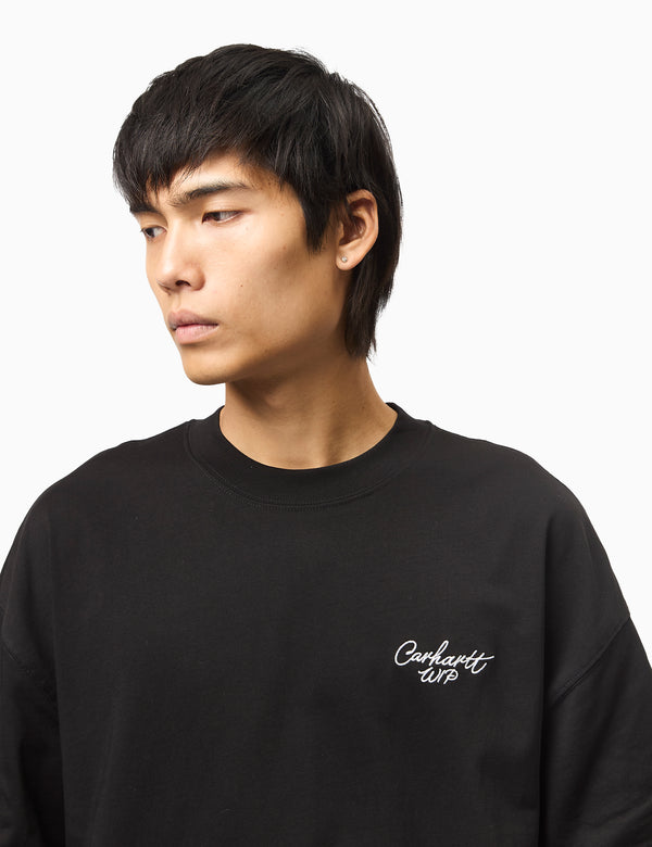 Carhartt WIP Signature Script T-Shirt (Boxy Loose) - Black