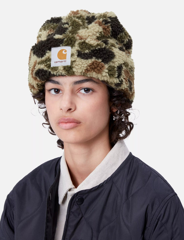 Carhartt WIP Prentis Beanie Hat - Camo Duck Jacquard Green